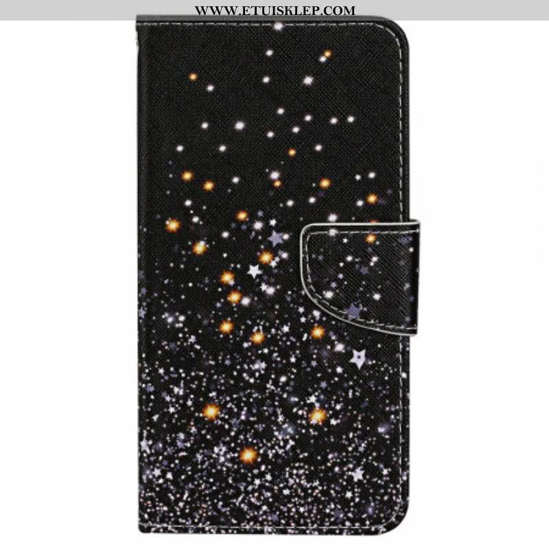 Etui Folio do Samsung Galaxy A13 z Łańcuch Czarny Pasek